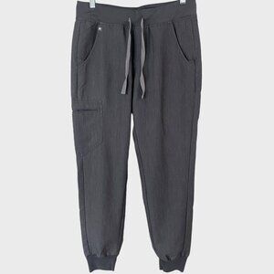 Figs Zamora Jogger Scrub Pants Womens Size Small Gray Slim Fit Athletic Stretch